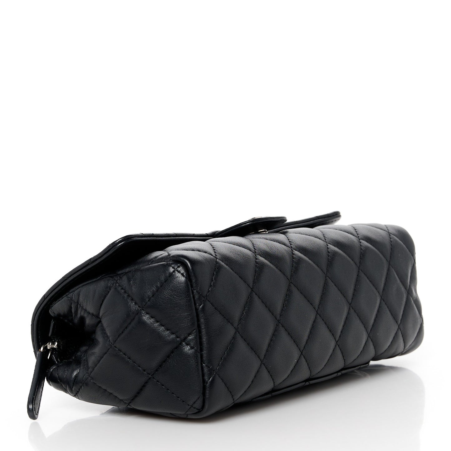 Lambskin Quilted Flap Cosmetic Case Black