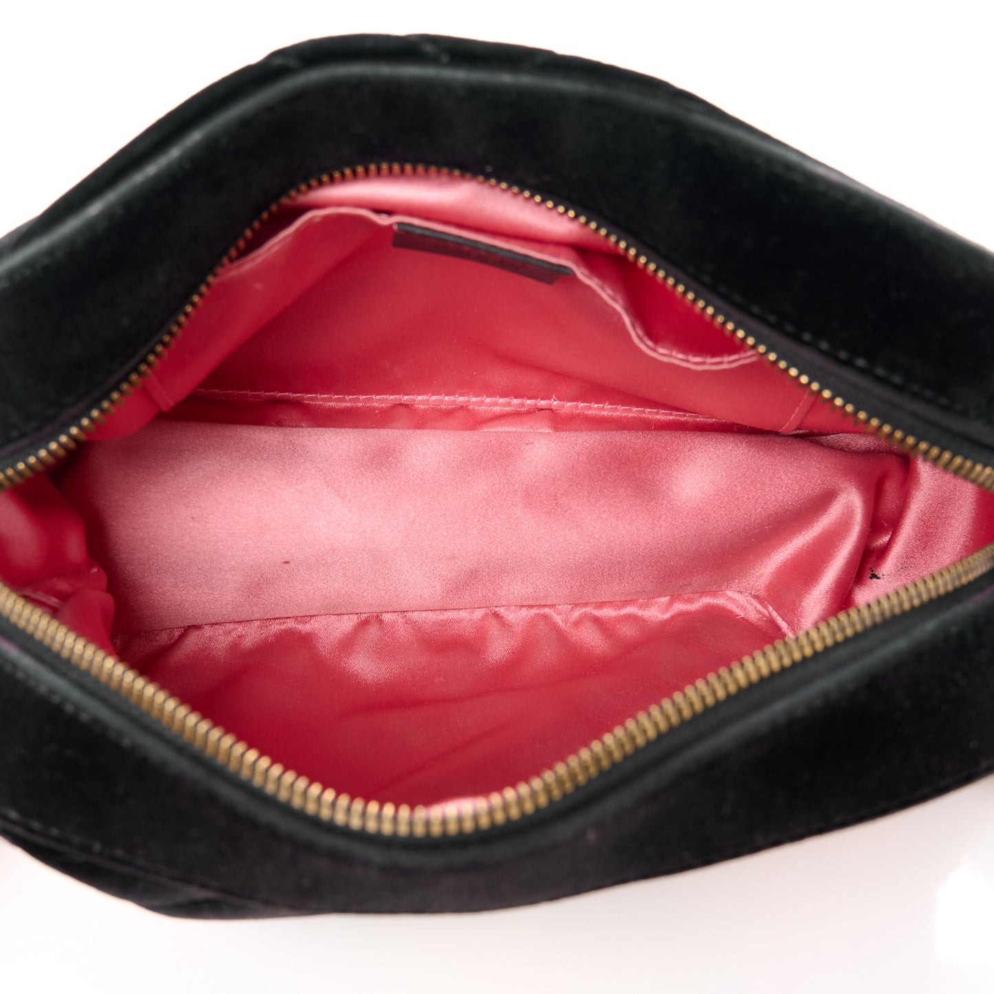 Velvet Matelasse Deer Embroidered Small GG Marmont Chain Shoulder Bag Black