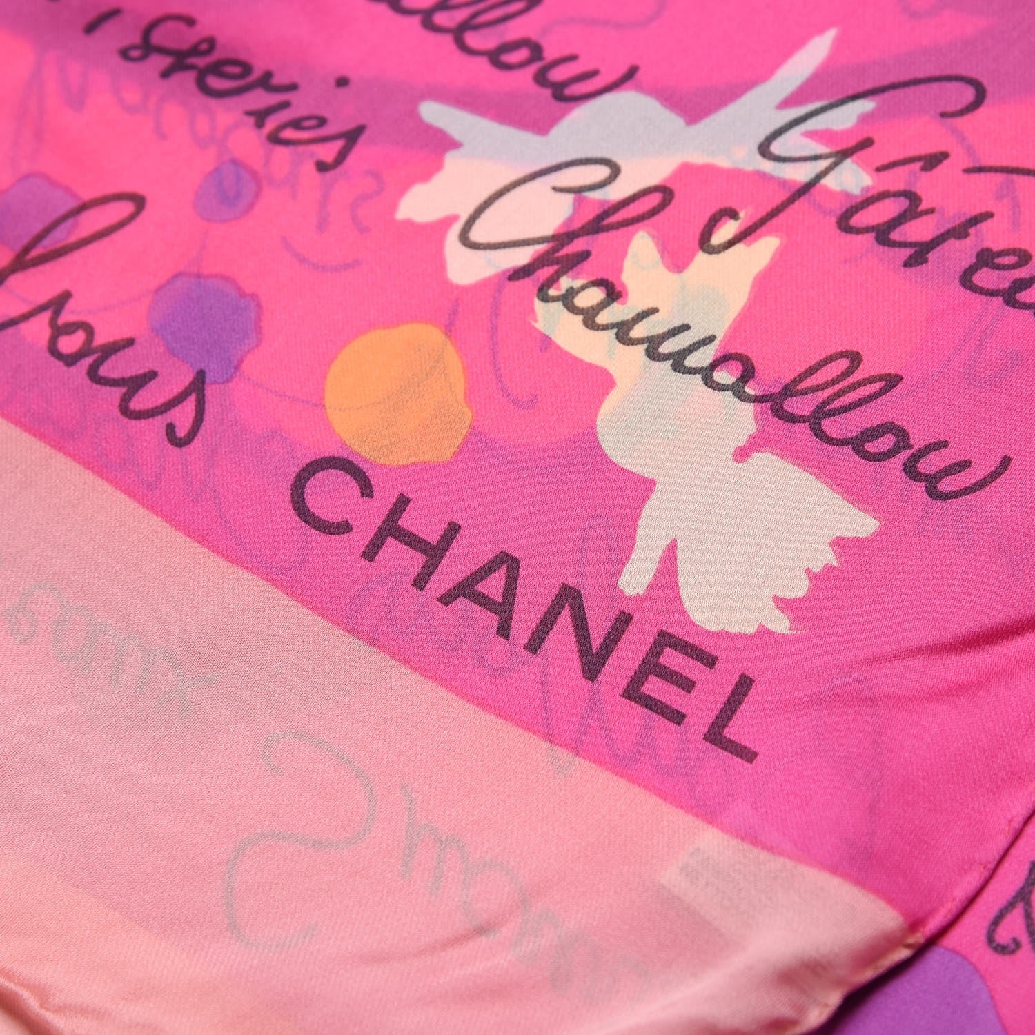 Chanel Silk CC Paris Scarf Pink 4 of 6