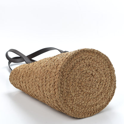 Saint Laurent Raffia Calfskin Small Panier Tote Naturale Nut 3 of 8