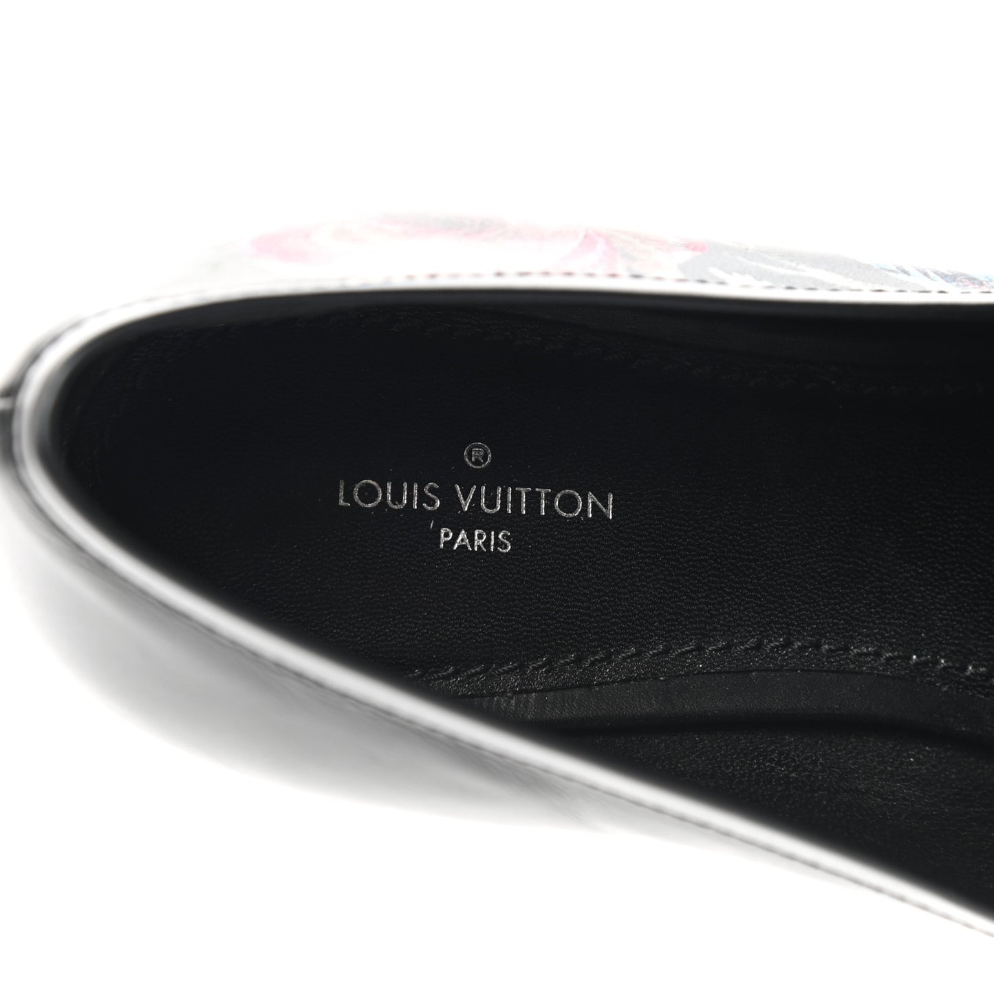 Calfskin Flowers Upper Case Flat Loafer 39 Black Multicolor