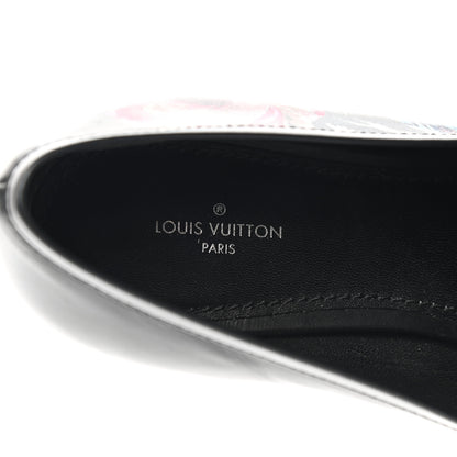 Louis Vuitton Calfskin Flowers Upper Case Flat Loafer 39 Black Multicolor 6 of 8