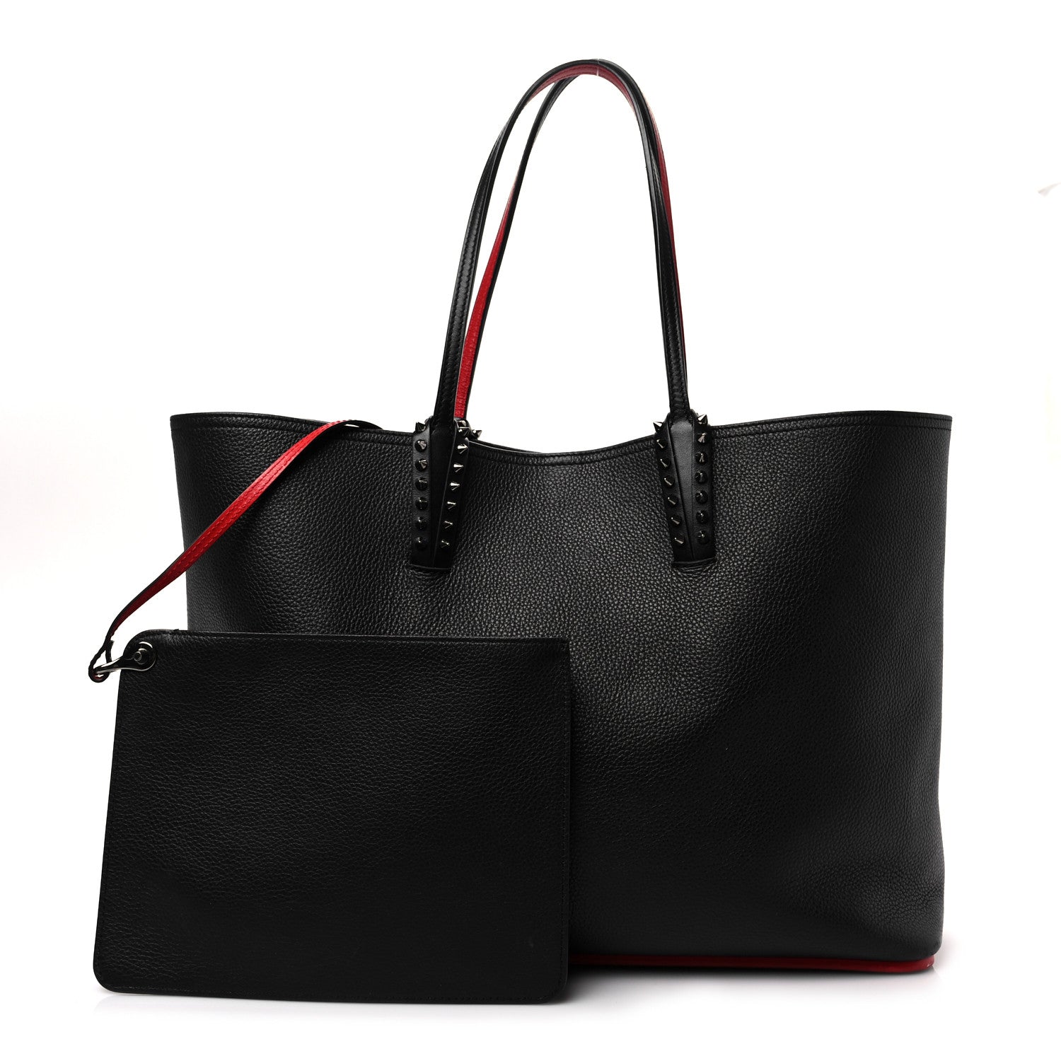 Christian Louboutin Calfskin Spikes East West Cabata Tote Black 1 of 9