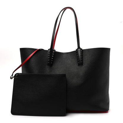 Christian Louboutin Calfskin Spikes East West Cabata Tote Black 1 of 9