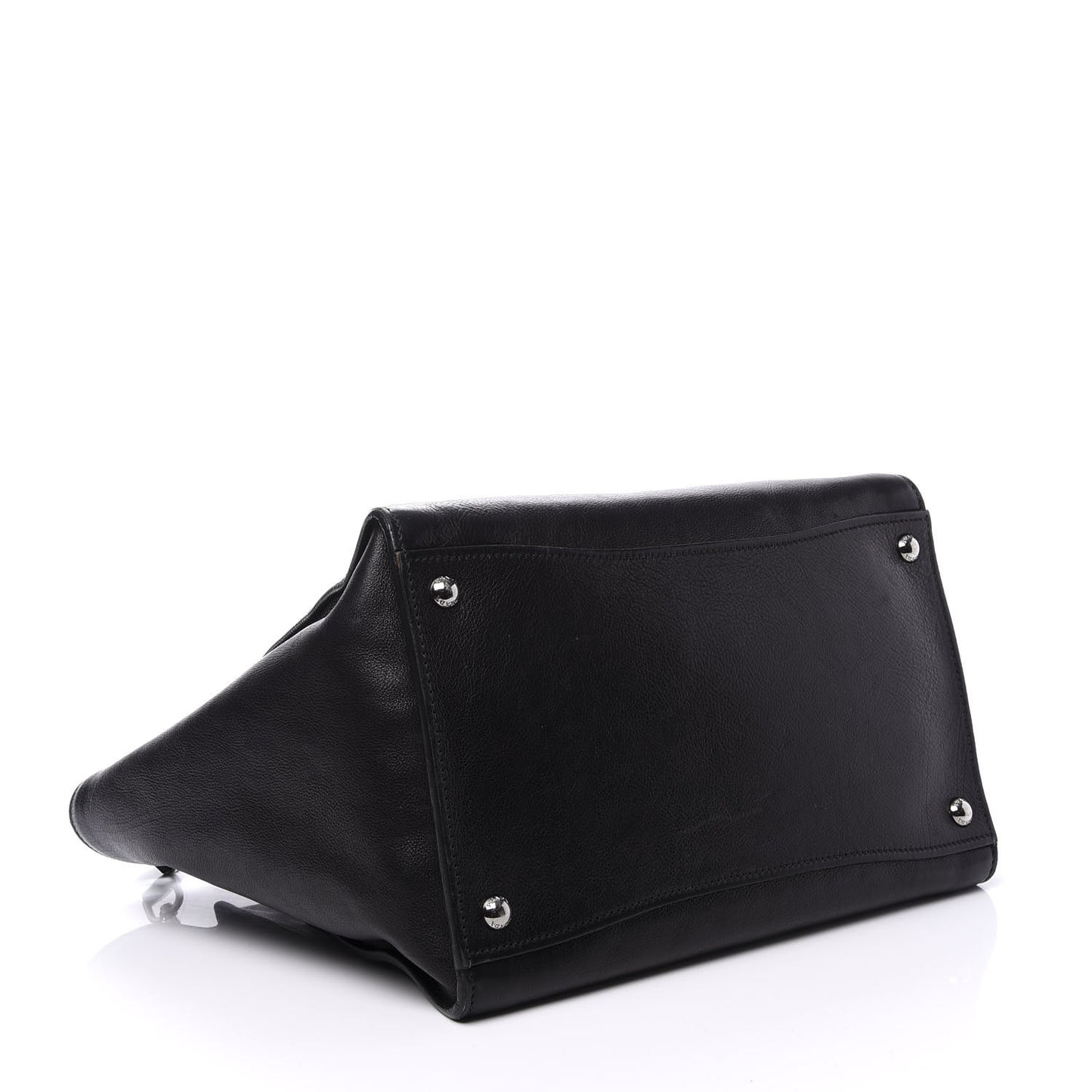 Glace Calf Twin Pocket Tote Black