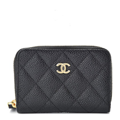Chanel Caviar Quilted Zip Coin Purse Black 1 of 8