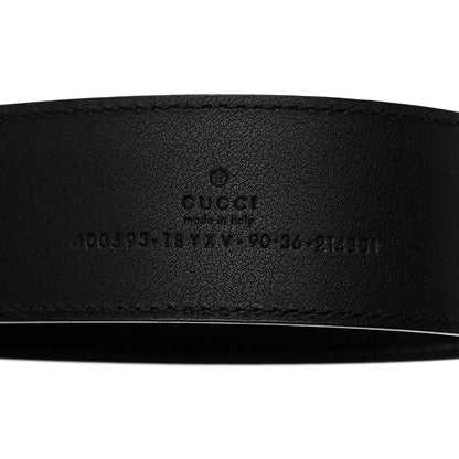 Gucci Azalea Calfskin Enamel Monochrome Double G 40mm Belt 90 36 Black 3 of 7