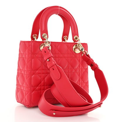 Christian Dior Lambskin Cannage Small My ABCDior Lady Dior Red 3 of 10