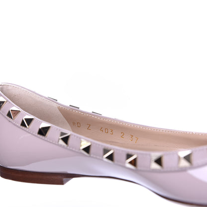 Valentino Garavani Patent Rockstud Ballerina Flats 37 Poudre 9 of 10