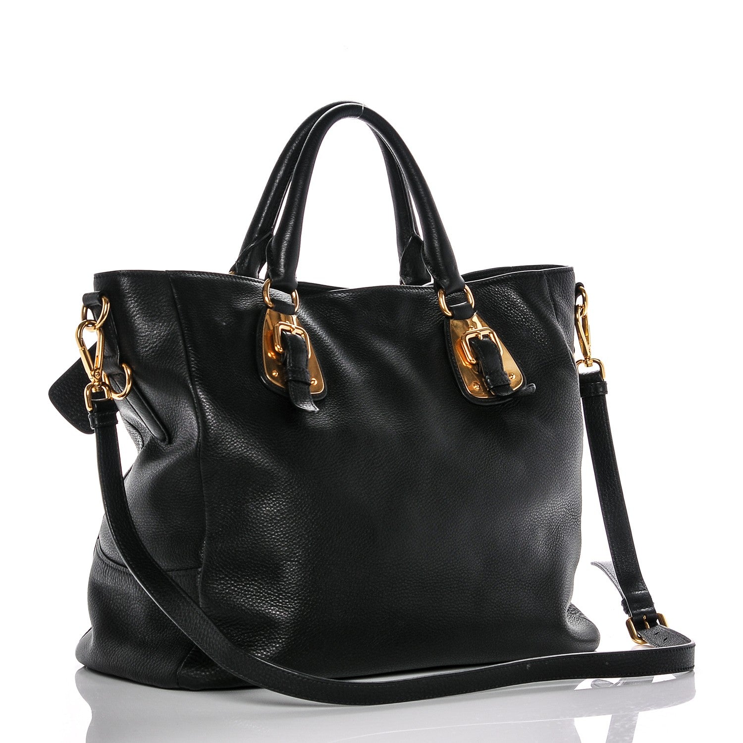 Prada Vitello Daino Top Handle Tote Nero Black 3 of 6