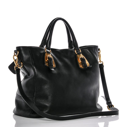 Prada Vitello Daino Top Handle Tote Nero Black 3 of 6