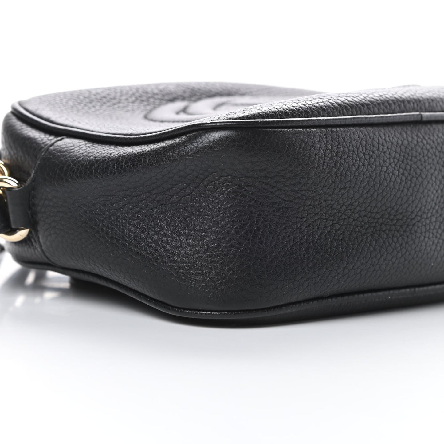 Pebbled Calfskin Small Soho Disco Bag Black