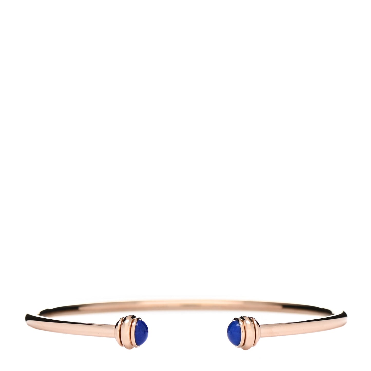 18K Rose Gold Lapis Lazuli Possession Open Bangle Bracelet