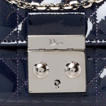 Christian Dior Patent Cannage Miss Dior Chain Wallet Blue Nuit 9 of 12