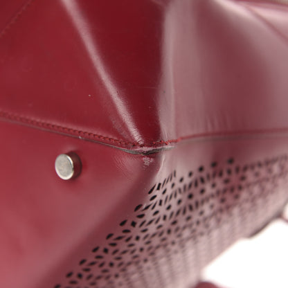 Alaia Calfskin Lux Laser Cut Tote Red 17 of 18