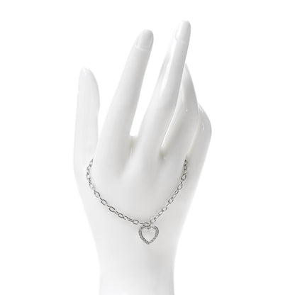 Tiffany Platinum Diamond Heart Charm Bracelet 2 of 5