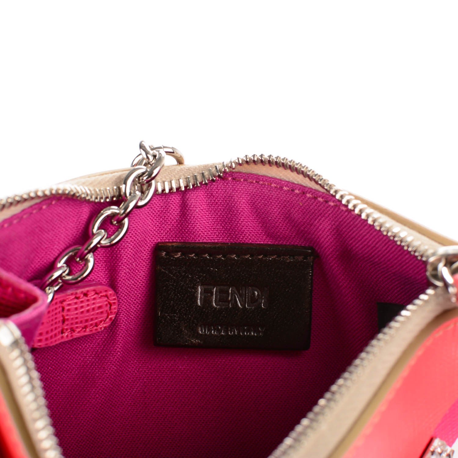 Fendi Saffiano Crystal Eye Monster Coin Pouch Key Case Bellini Multicolor 6 of 7