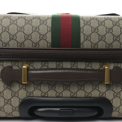 Gucci GG Supreme Monogram Textured Dollar Calfskin Web Large Savoy Trolley Suitcase Beige Ebony 9 of 10