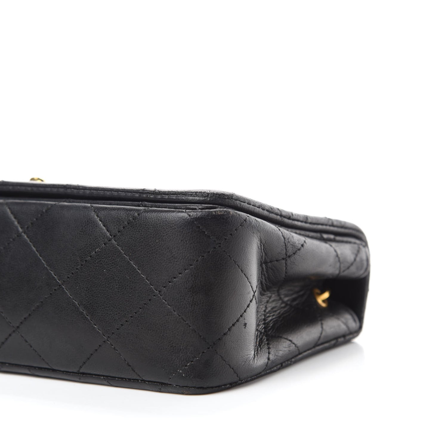 Lambskin Quilted Small Single Flap Black