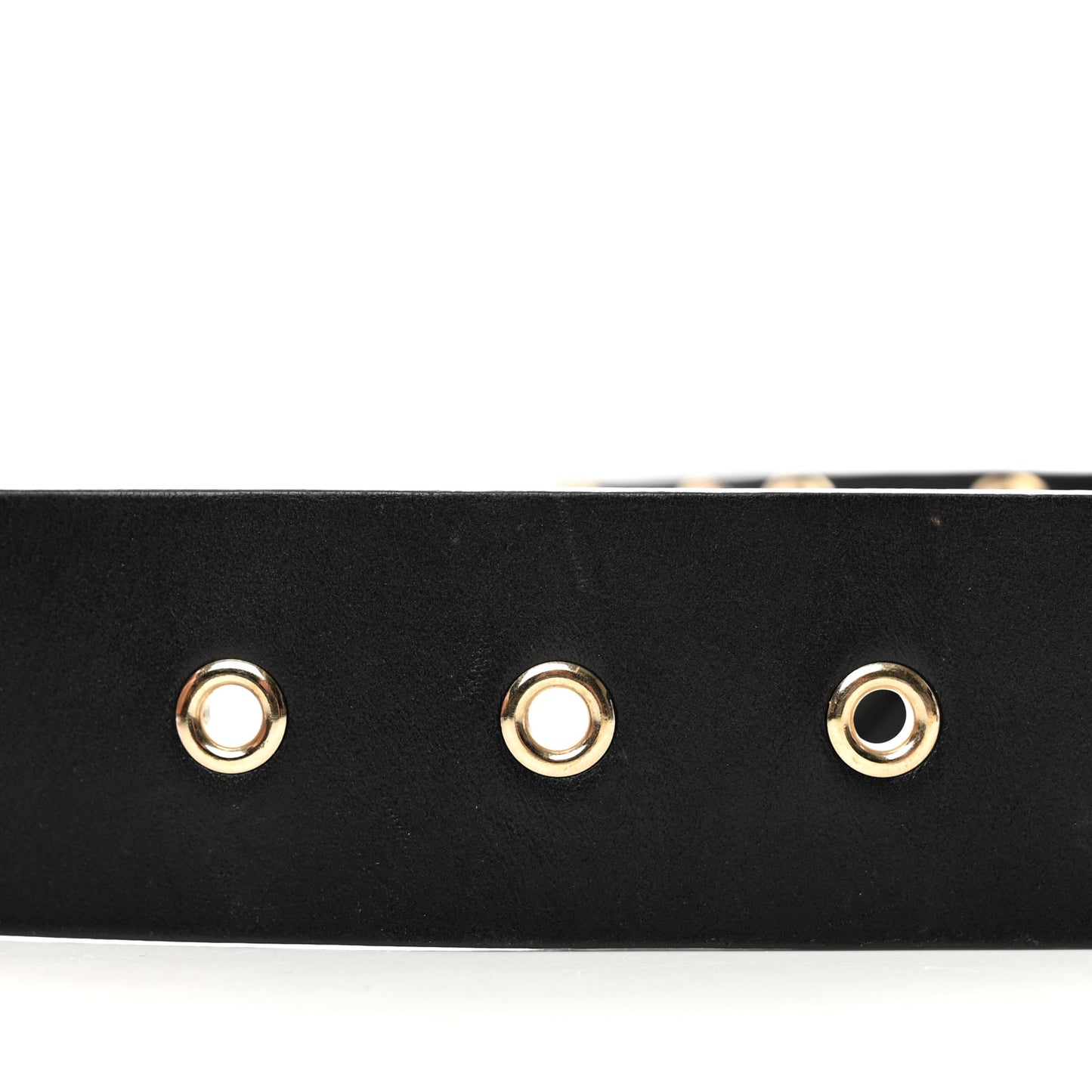 Calfskin Cross Stitch Grommet Belt 75 30 Black