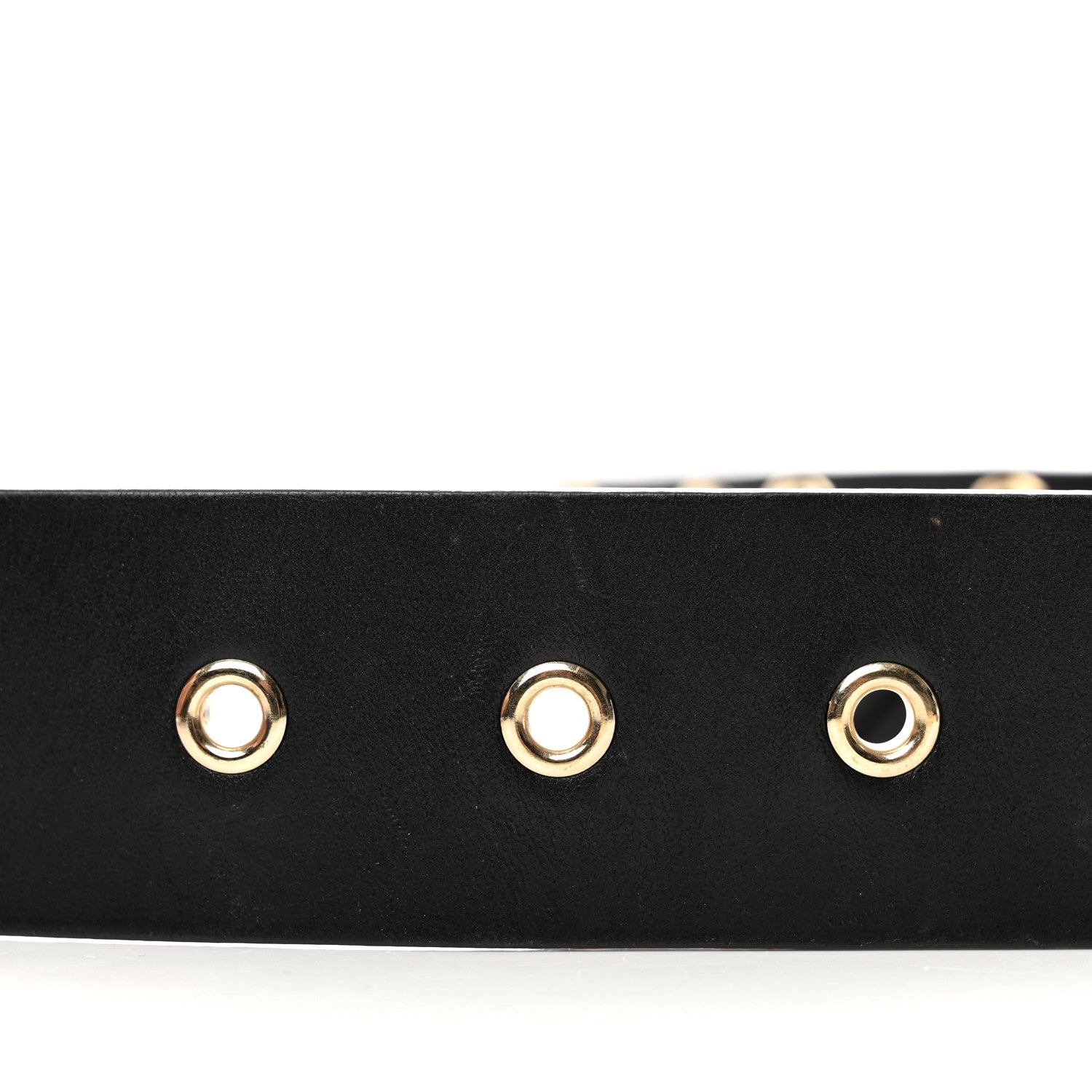Chanel Calfskin Cross Stitch Grommet Belt 75 30 Black 5 of 6