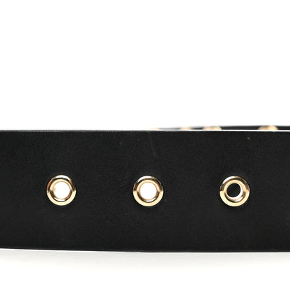 Chanel Calfskin Cross Stitch Grommet Belt 75 30 Black 5 of 6
