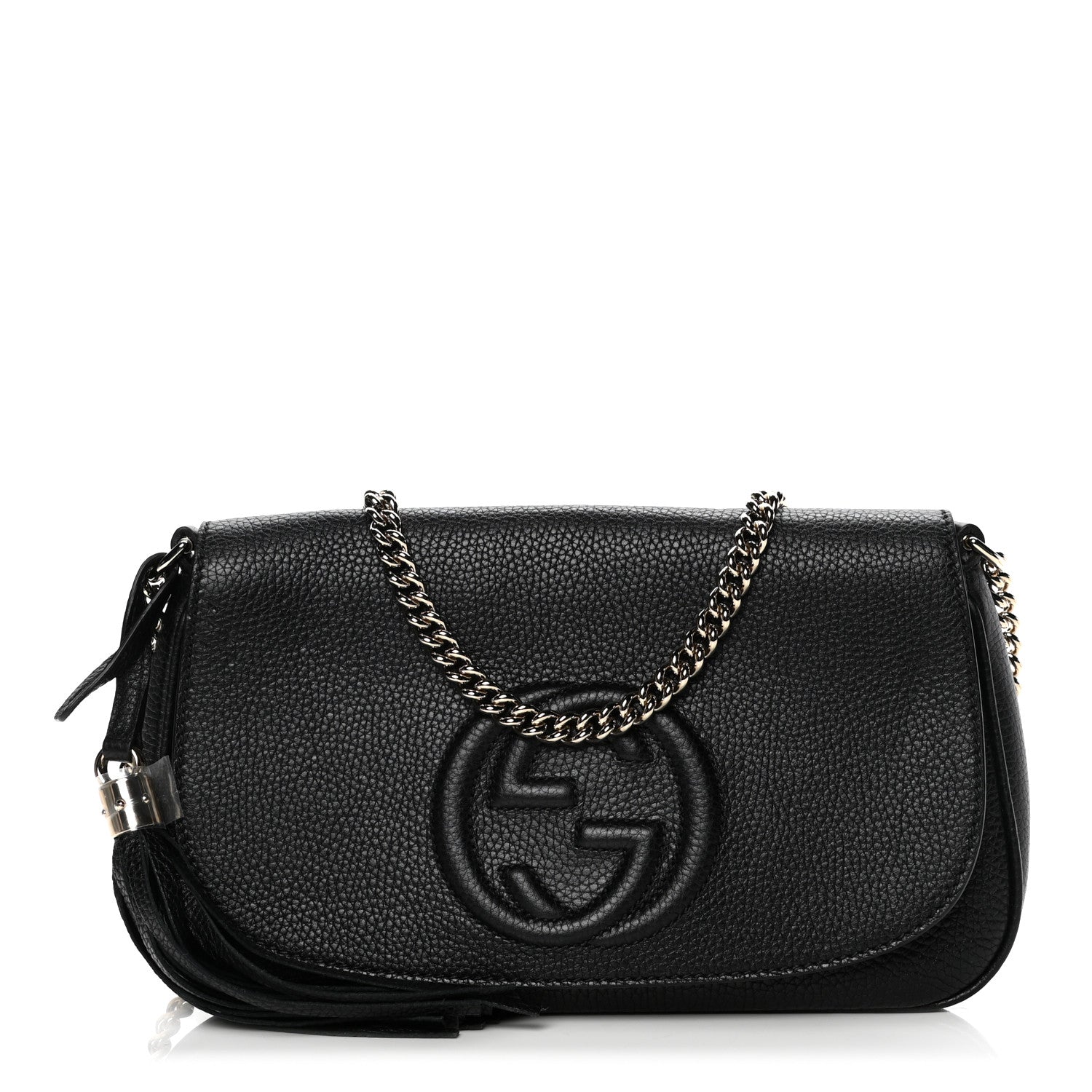 Gucci Pebbled Calfskin Medium Soho Flap Crossbody Black 1 of 8