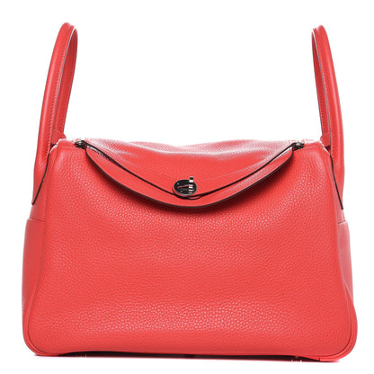 Hermes Taurillon Clemence Lindy 34 Rouge Pivoine 1 of 7