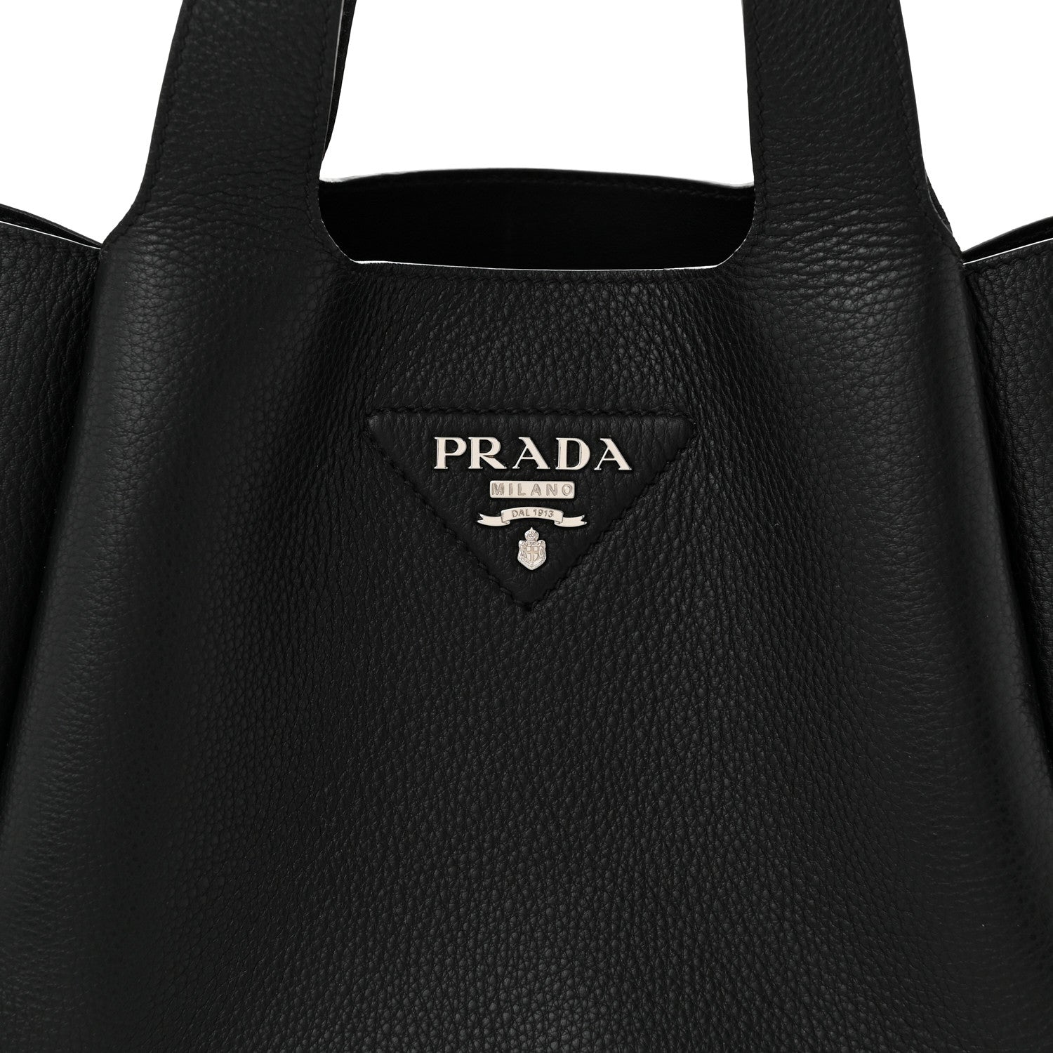 Prada Vitello Daino Soft Medium Dynamique Tote Black 7 of 10