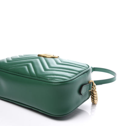 Gucci Calfskin Matelasse Small GG Marmont Chain Shoulder Bag Emerald Green 6 of 11
