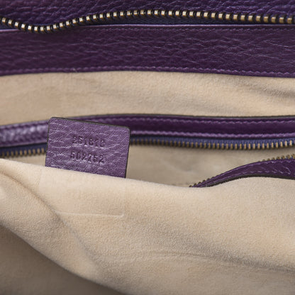Gucci Metallic Pebbled Calfskin Medium 1973 Top Handle Satchel Purple 7 of 14