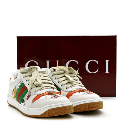 Gucci Sepang Flora Faded Canvas Web Womens Screener Sneakers 38.5 White 10 of 10