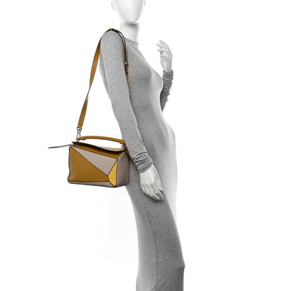 Loewe Grained Calfskin Small Puzzle Bag Ocre Yellow 2 of 11