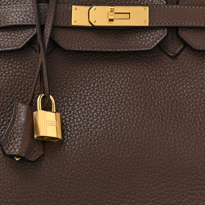 Hermes Taurillon Clemence Birkin 35 Chocolate 8 of 11