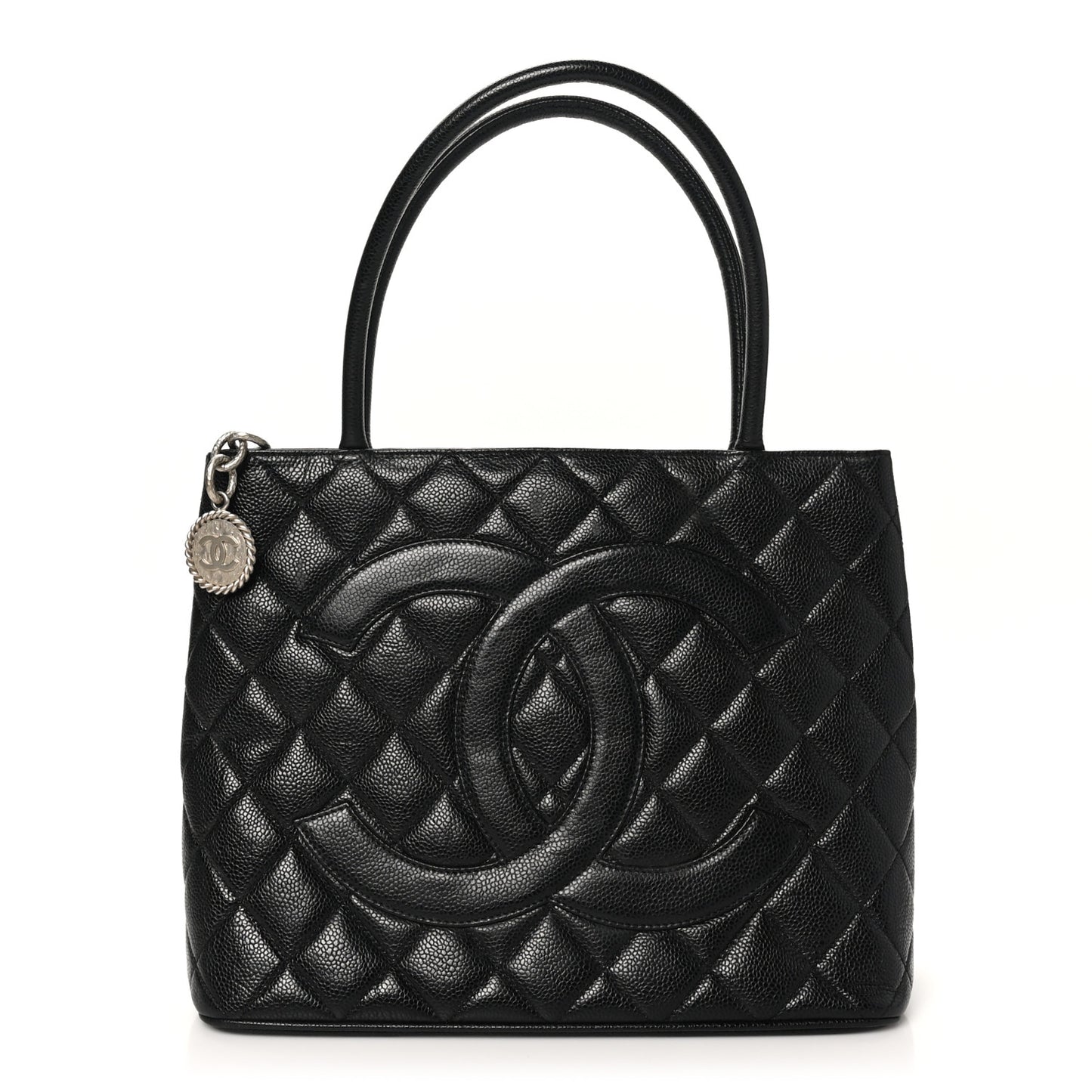Caviar Quilted Medallion Tote Black