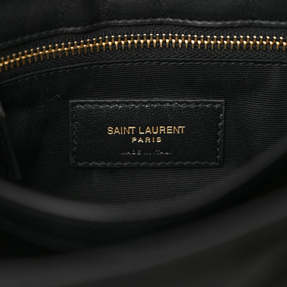 Saint Laurent Suede Y Quilted Monogram Toy Loulou Crossbody Bag Black 6 of 12