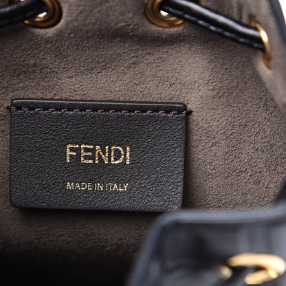 Fendi Vitello Liberty F is Fendi FF 1974 Embossed Mini Mon Tresor Bucket Bag Black 5 of 9
