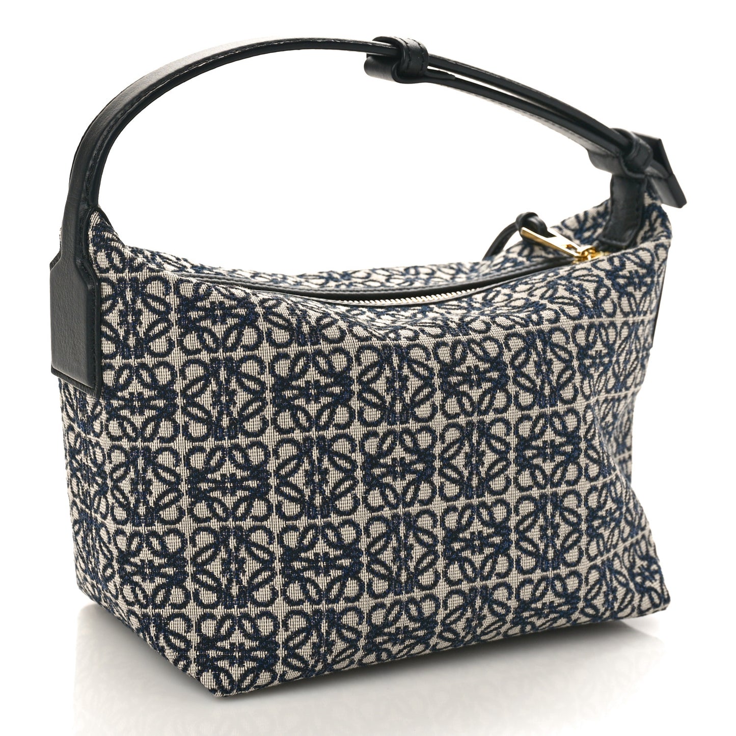 Jacquard Anagram Calfskin Small Cubi Bag Navy