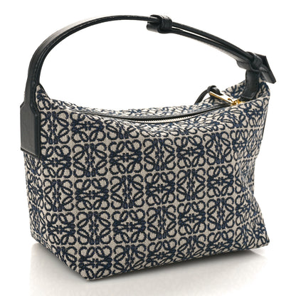 Loewe Jacquard Anagram Calfskin Small Cubi Bag Navy 2 of 8