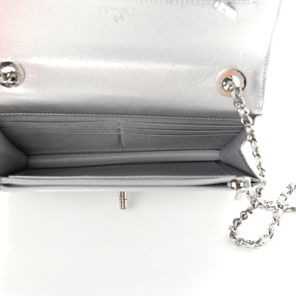 Chanel Metallic Lambskin Quilted Trendy CC Wallet On Chain WOC Silver 4 of 8