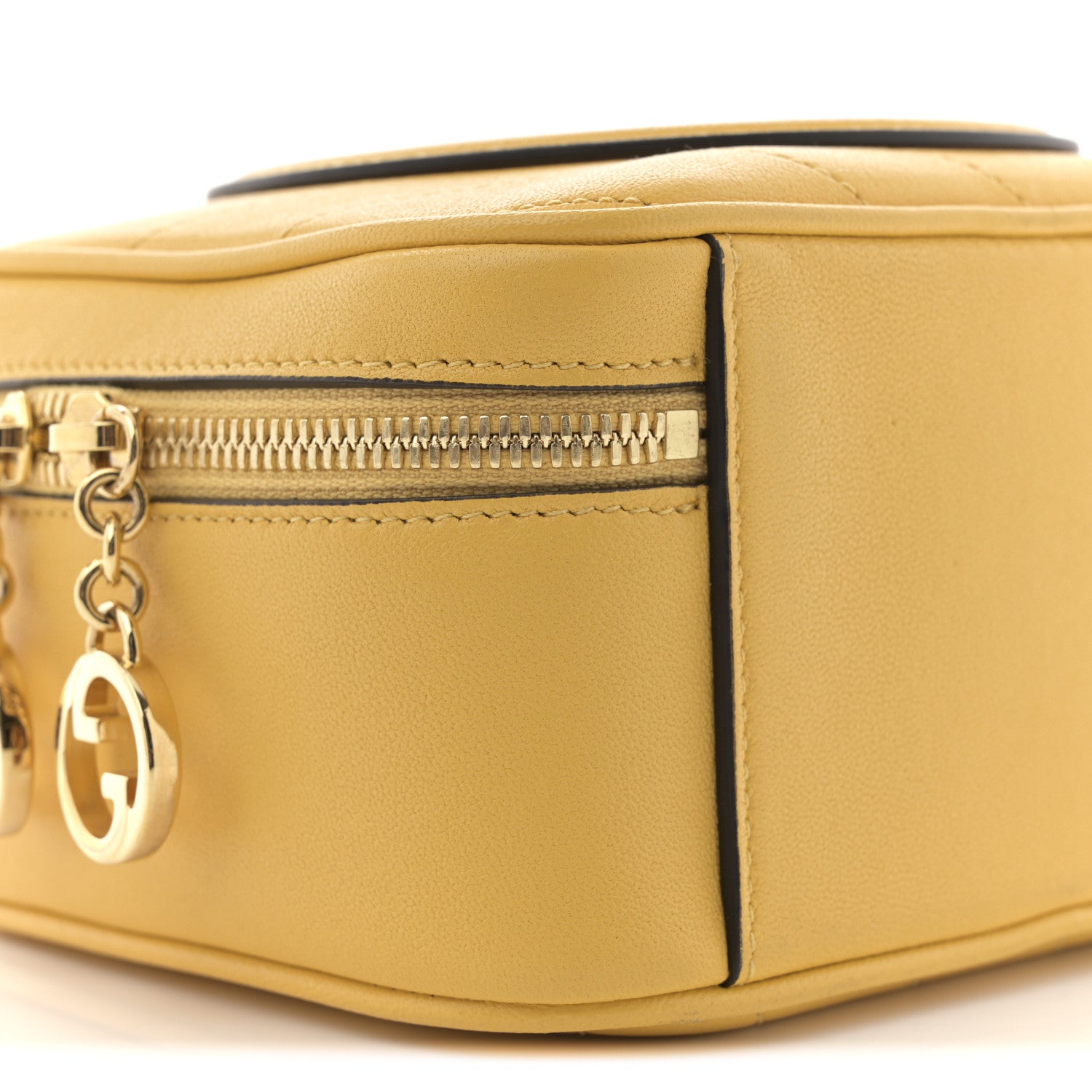 Gucci Sakai Be Green Calfskin Diagonal Stitched Blondie Top Handle Bag Buttercup 9 of 12