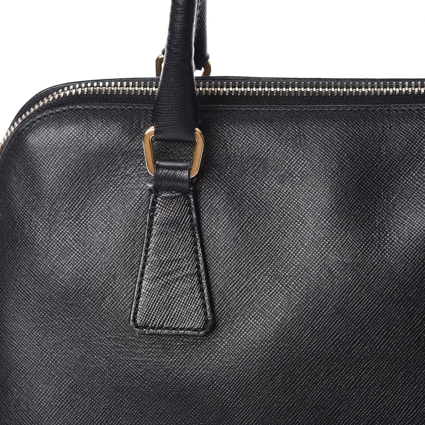 Saffiano Top Handle Dome Satchel Black