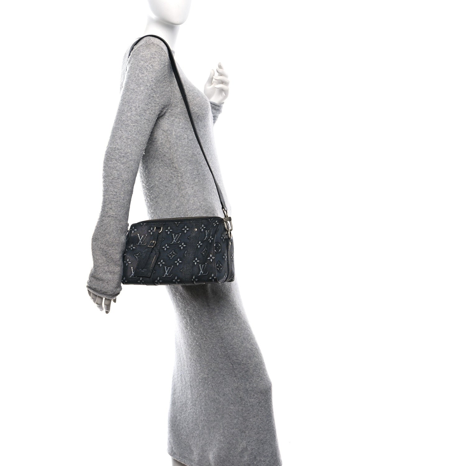 Louis Vuitton Cowhide Faded Monogram City Keepall Charcoal 2 of 9
