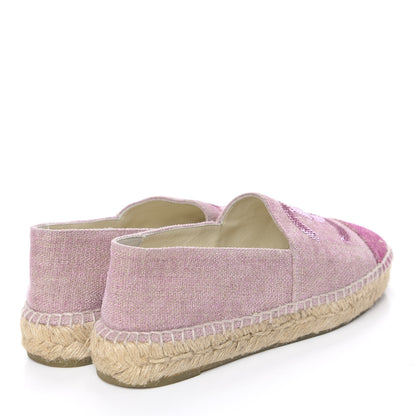 Chanel Toile Sequin CC Espadrilles 36 Pink Dark Pink 4 of 14