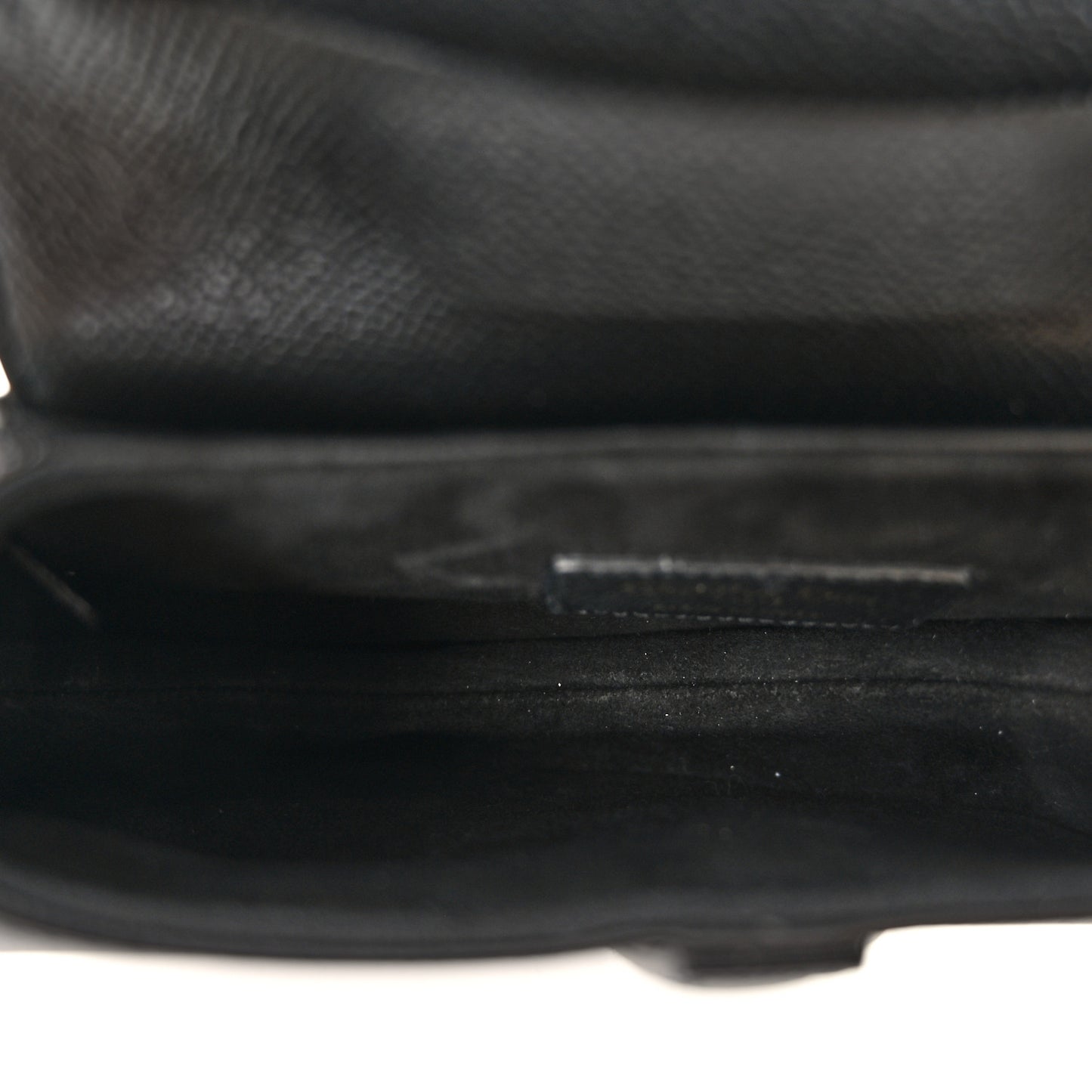 Grained Calfskin Mini Saddle Bag Black