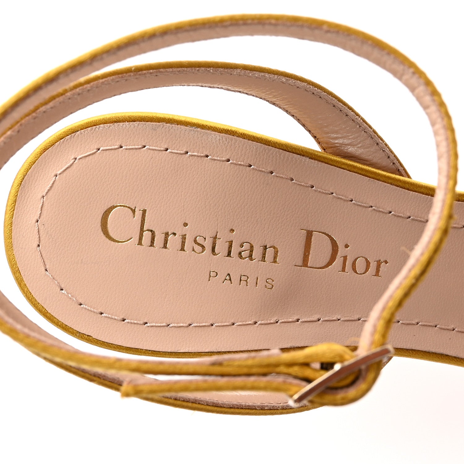 Christian Dior Cotton Strass Embroidered Dway Heeled Sandals 36 Dark Saffron 8 of 10