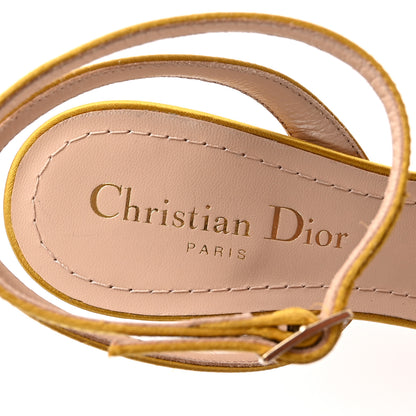 Christian Dior Cotton Strass Embroidered Dway Heeled Sandals 36 Dark Saffron 8 of 10