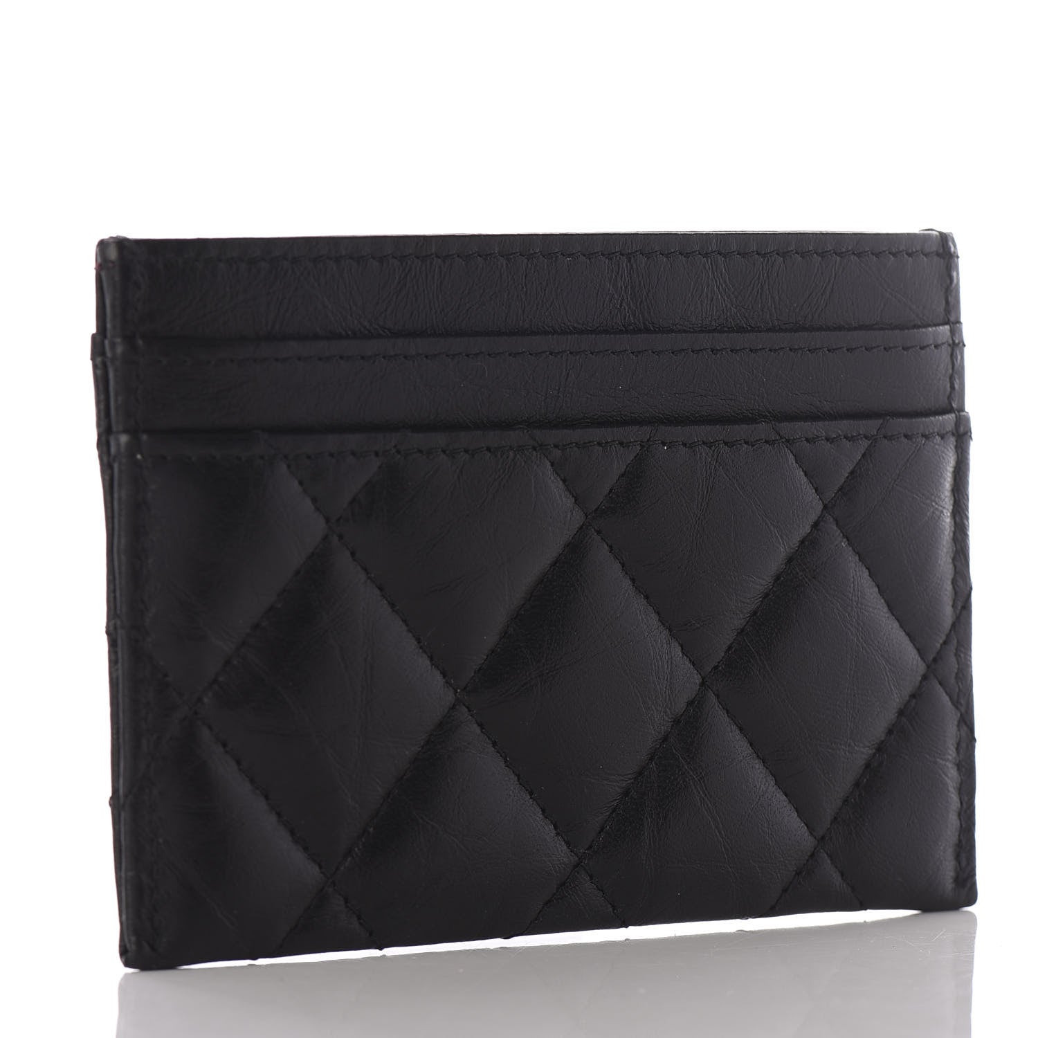 Chanel Aged Calfskin Quilted Reissue Card Holder Black 2 of 6
