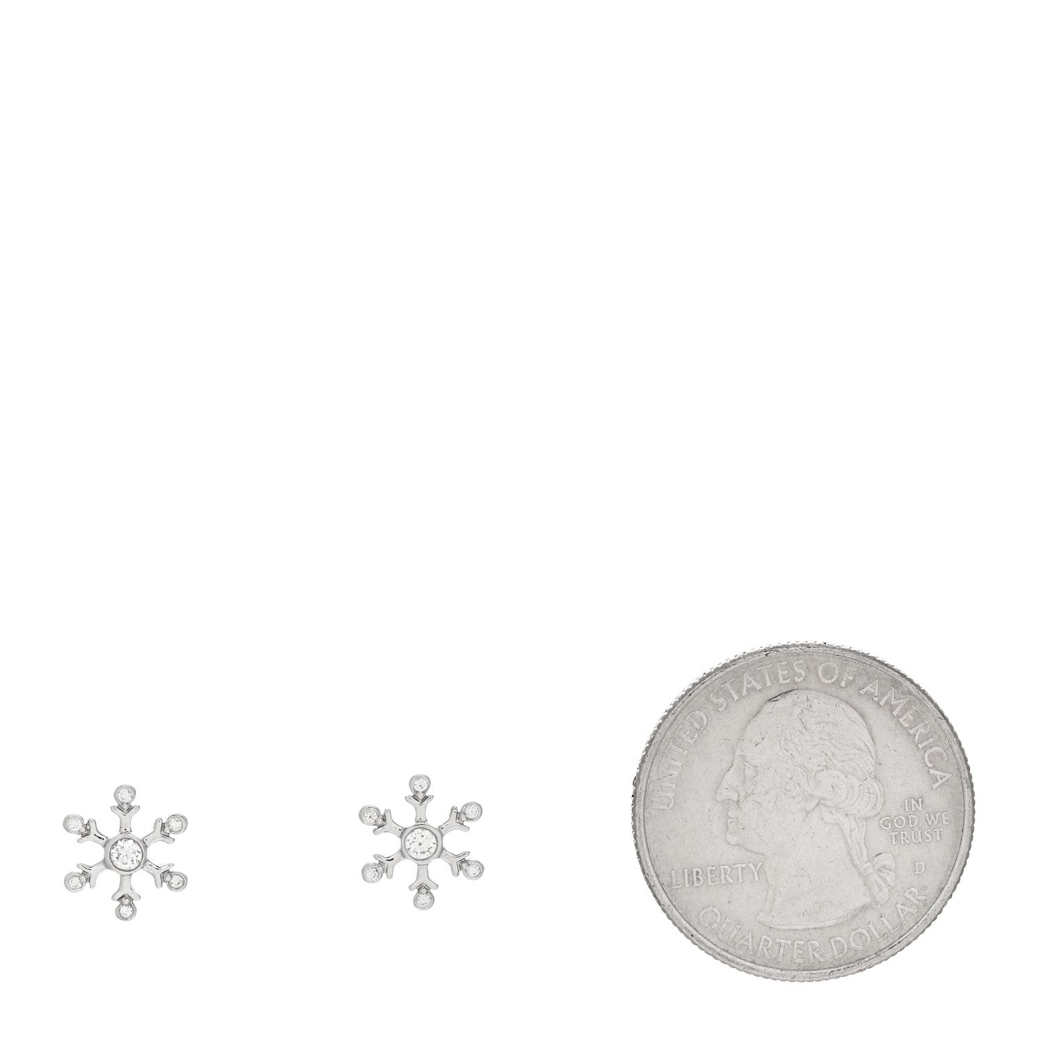 Tiffany Platinum Diamond Snowflake Earrings 2 of 5