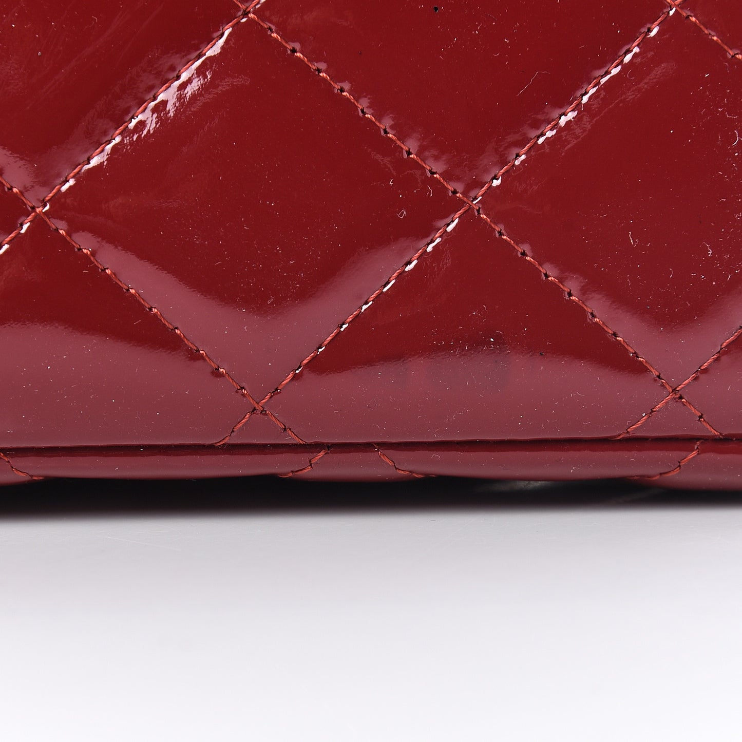 Patent Quilted Maxi Double Flap Red